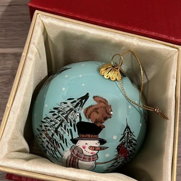 Pier 1 imports One 2016 Li Bien snowman Christmas ornament NIB snowmen squirrel - Picture 4 of 7